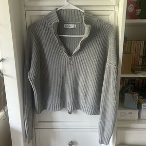 Gray Ribbed Women's Sweater